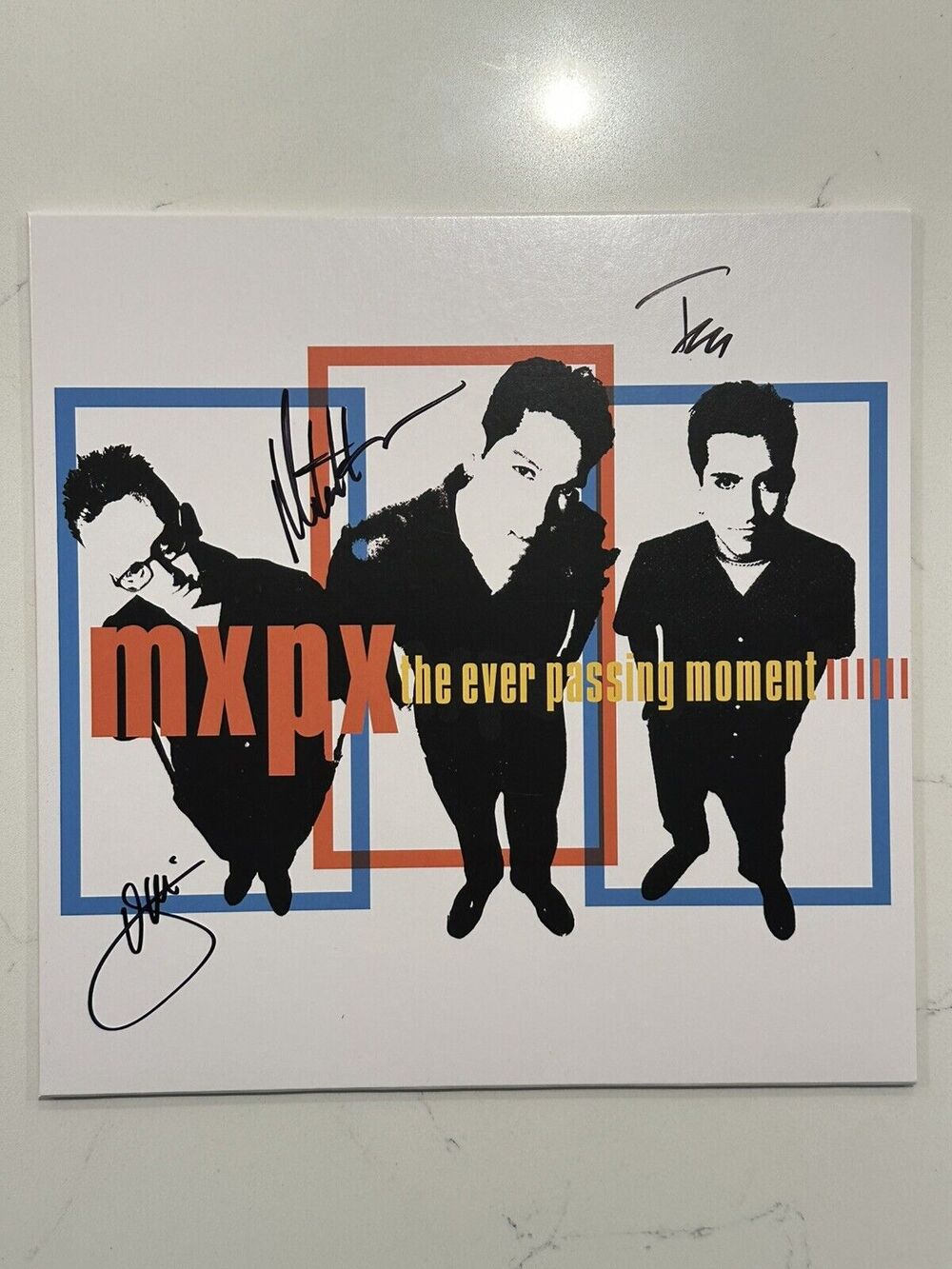 MXPX - The Ever Passing Moment SIGNED Vinyl Autographed LP HEAVY SPLATTER Yellow